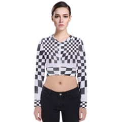 Checkerboard T- Shirt Watercolor Psychedelic Checkerboard T- Shirt Long Sleeve Zip Up Bomber Jacket by maxcute