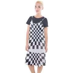 Checkerboard T- Shirt Watercolor Psychedelic Checkerboard T- Shirt Camis Fishtail Dress by maxcute