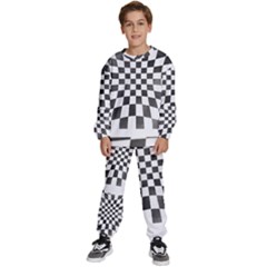 Checkerboard T- Shirt Watercolor Psychedelic Checkerboard T- Shirt Kids  Sweatshirt Set