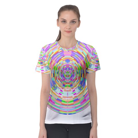 Circle T- Shirt Colourful Abstract Circle Design T- Shirt Women s Sport Mesh Tee by maxcute