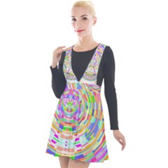 Circle T- Shirt Colourful Abstract Circle Design T- Shirt Plunge Pinafore Velour Dress by maxcute