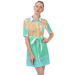 Circle T- Shirt Geo Metric Hues T- Shirt Belted Shirt Dress by maxcute