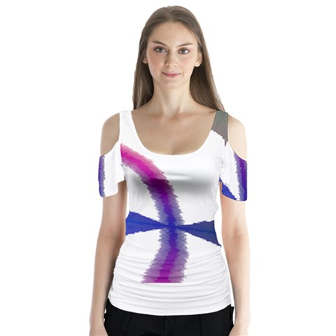 Colorful Abstract Texture Art Design T- Shirt Colorful Abstract Texture Art Design T- Shirt Butterfly Sleeve Cutout Tee  by maxcute