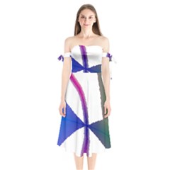 Colorful Abstract Texture Art Design T- Shirt Colorful Abstract Texture Art Design T- Shirt Shoulder Tie Bardot Midi Dress by maxcute