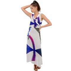 Colorful Abstract Texture Art Design T- Shirt Colorful Abstract Texture Art Design T- Shirt V-neck Chiffon Maxi Dress by maxcute