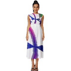 Colorful Abstract Texture Art Design T- Shirt Colorful Abstract Texture Art Design T- Shirt Sleeveless Round Neck Midi Dress by maxcute