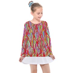 Colorful Design T- Shirt Bright Shells  T- Shirt Kids  Long Sleeve Dress by maxcute