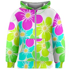 Colorful Flower T- Shirtcolorful Blooming Flower, Flowery, Floral Pattern T- Shirt Kids  Zipper Hoodie Without Drawstring by maxcute