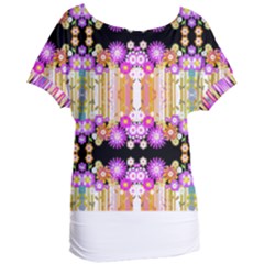Colorful Flowers Pattern T- Shirt Colorful Wild Flowers T- Shirt Women s Oversized Tee by maxcute