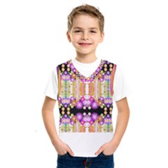 Colorful Flowers Pattern T- Shirt Colorful Wild Flowers T- Shirt Kids  Basketball Tank Top