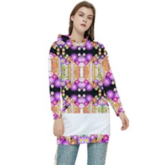 Colorful Flowers Pattern T- Shirt Colorful Wild Flowers T- Shirt Women s Long Oversized Pullover Hoodie