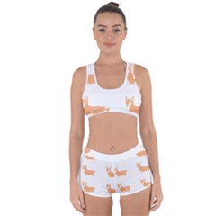 Corgi Dog T- Shirt Pembroke Welsh Corgi Dog Cute Pattern T- Shirt Racerback Boyleg Bikini Set