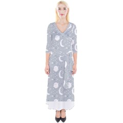 Cosmos T- Shirt Cute Baby Cosmic Pattern 7 Quarter Sleeve Wrap Maxi Dress by maxcute