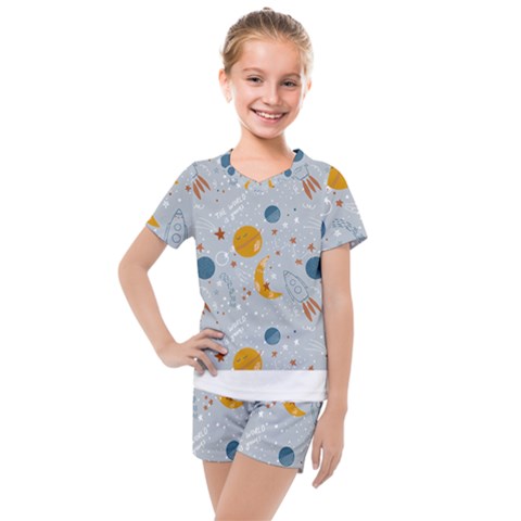 Cosmos T- Shirt Cute Baby Cosmic Pattern T- Shirt Kids  Mesh Tee And Shorts Set by maxcute