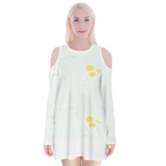 Dandelions T- Shirt In The Weeds T- Shirt Velvet Long Sleeve Shoulder Cutout Dress