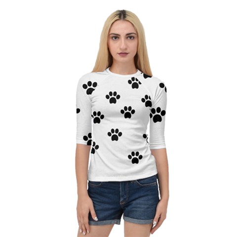 Dog Paw Print T- Shirt Paw Pattern 6 Quarter Sleeve Raglan Tee by maxcute