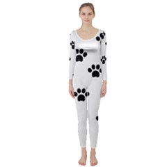 Dog Paw Print T- Shirt Paw Pattern 6 Long Sleeve Catsuit by maxcute