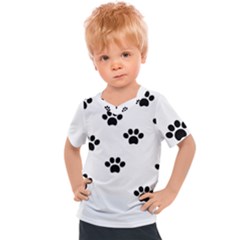 Dog Paw Print T- Shirt Paw Pattern 6 Kids  Sports Tee