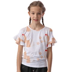 Dog Shih Tzu T- Shirtshih Tzu Dog Pattern T- Shirt Kids  Cut Out Flutter Sleeves