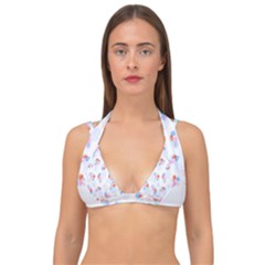 Exotic Flowers T- Shirt Modern Exotic Tropical Jungle Pattern T- Shirt Double Strap Halter Bikini Top by maxcute