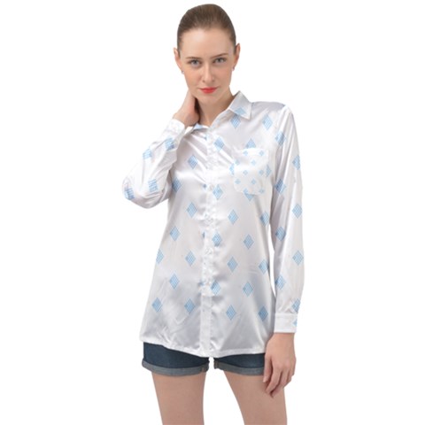 Fabric Pattern T- Shirt Blue Dark Striped Background T- Shirt Long Sleeve Satin Shirt by maxcute