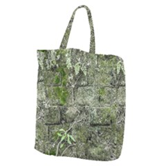 Old Stone Exterior Wall With Moss Giant Grocery Tote by dflcprintsclothing