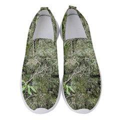 Old Stone Exterior Wall With Moss Women s Slip On Sneakers by dflcprintsclothing