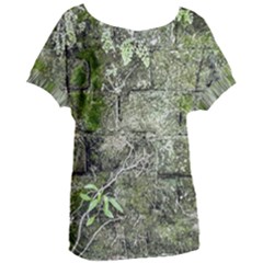 Old Stone Exterior Wall With Moss Women s Oversized Tee by dflcprintsclothing