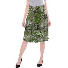 Old Stone Exterior Wall With Moss Midi Beach Skirt by dflcprintsclothing