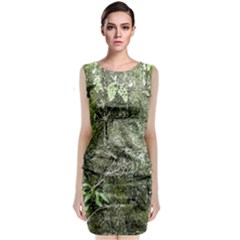 Old Stone Exterior Wall With Moss Classic Sleeveless Midi Dress by dflcprintsclothing