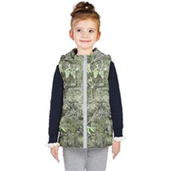 Old Stone Exterior Wall With Moss Kids  Hooded Puffer Vest by dflcprintsclothing