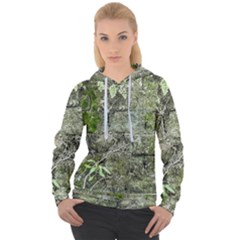 Old Stone Exterior Wall With Moss Women s Overhead Hoodie by dflcprintsclothing