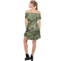 Old Stone Exterior Wall With Moss Off Shoulder Chiffon Dress View2