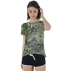 Old Stone Exterior Wall With Moss Short Sleeve Open Back Tee by dflcprintsclothing