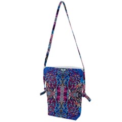 Abstract Blend Repeats Folding Shoulder Bag by kaleidomarblingart