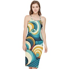 Waves Bodycon Cross Back Summer Dress by fructosebat