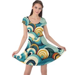 Waves Cap Sleeve Dress by fructosebat