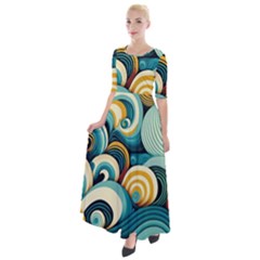 Waves Half Sleeves Maxi Dress by fructosebat