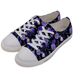 Dark Floral Women s Low Top Canvas Sneakers by fructosebat