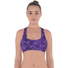 Purple Scales! Cross Back Hipster Bikini Top  by fructosebat