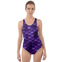 Purple Scales! Cut-out Back One Piece Swimsuit