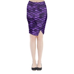 Purple Scales! Midi Wrap Pencil Skirt by fructosebat