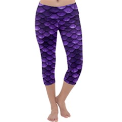 Purple Scales! Capri Yoga Leggings by fructosebat