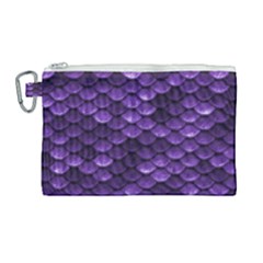 Purple Scales! Canvas Cosmetic Bag (large) by fructosebat