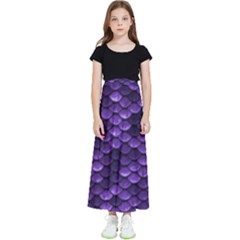 Purple Scales! Kids  Flared Maxi Skirt by fructosebat