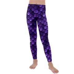 Purple Scales! Kids  Lightweight Velour Leggings by fructosebat