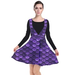 Purple Scales! Plunge Pinafore Dress by fructosebat