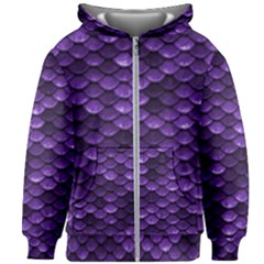 Purple Scales! Kids  Zipper Hoodie Without Drawstring by fructosebat