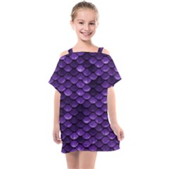 Purple Scales! Kids  One Piece Chiffon Dress by fructosebat