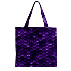 Purple Scales! Zipper Grocery Tote Bag by fructosebat